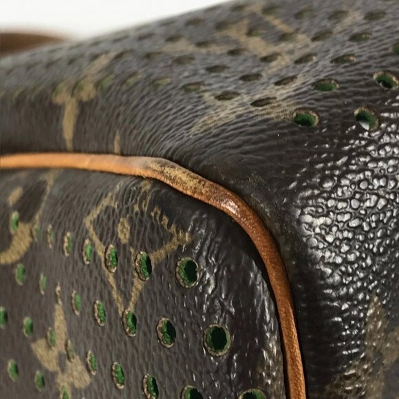 LOUIS VUITTON M95181 MonogramPerfo Speedy30 Tote Bag Hand Bag Green/Brown - Picture 3 of 16